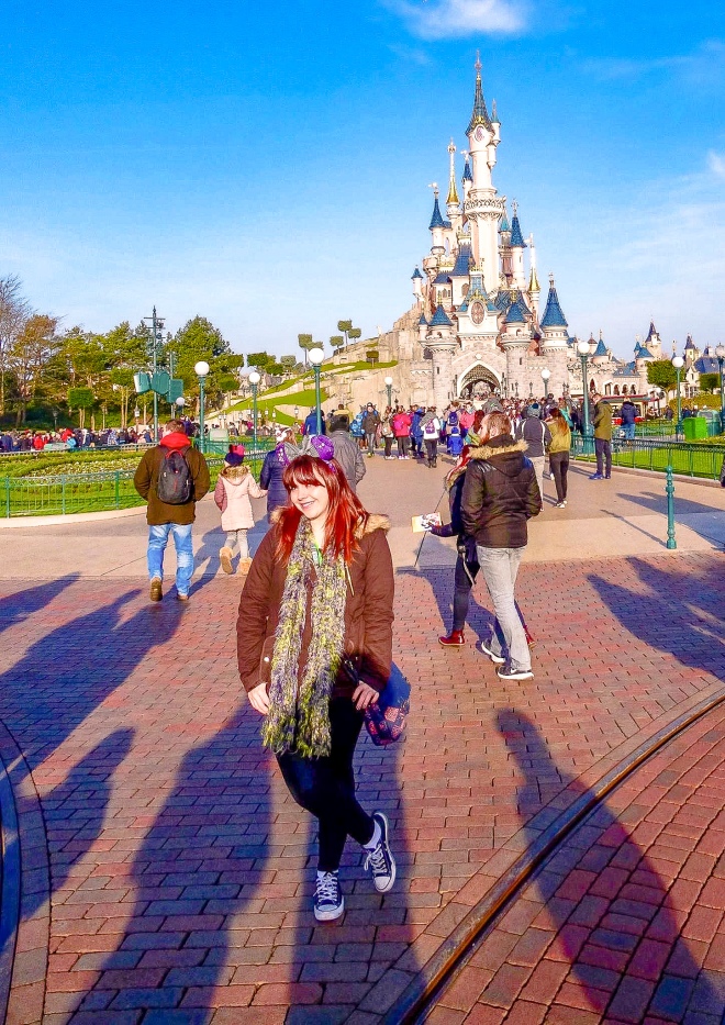 Me standing at the top of Main Street at Disneyland Paris Magic Kingdom 2017